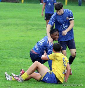 Cwmbran Celtic Under-18s in action against Newport Corinthians, September 2026